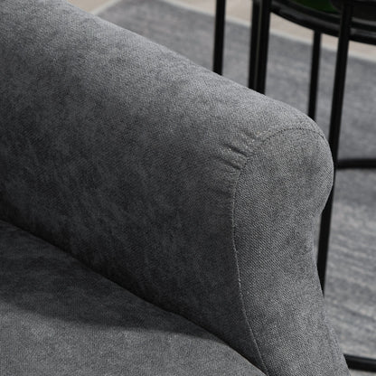 Accoudoir arrondi du fauteuil inclinable électrique Bandol en tissu gris