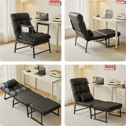 Fauteuil-lit convertible 1 place en positions fauteuil, chaise longue et lit