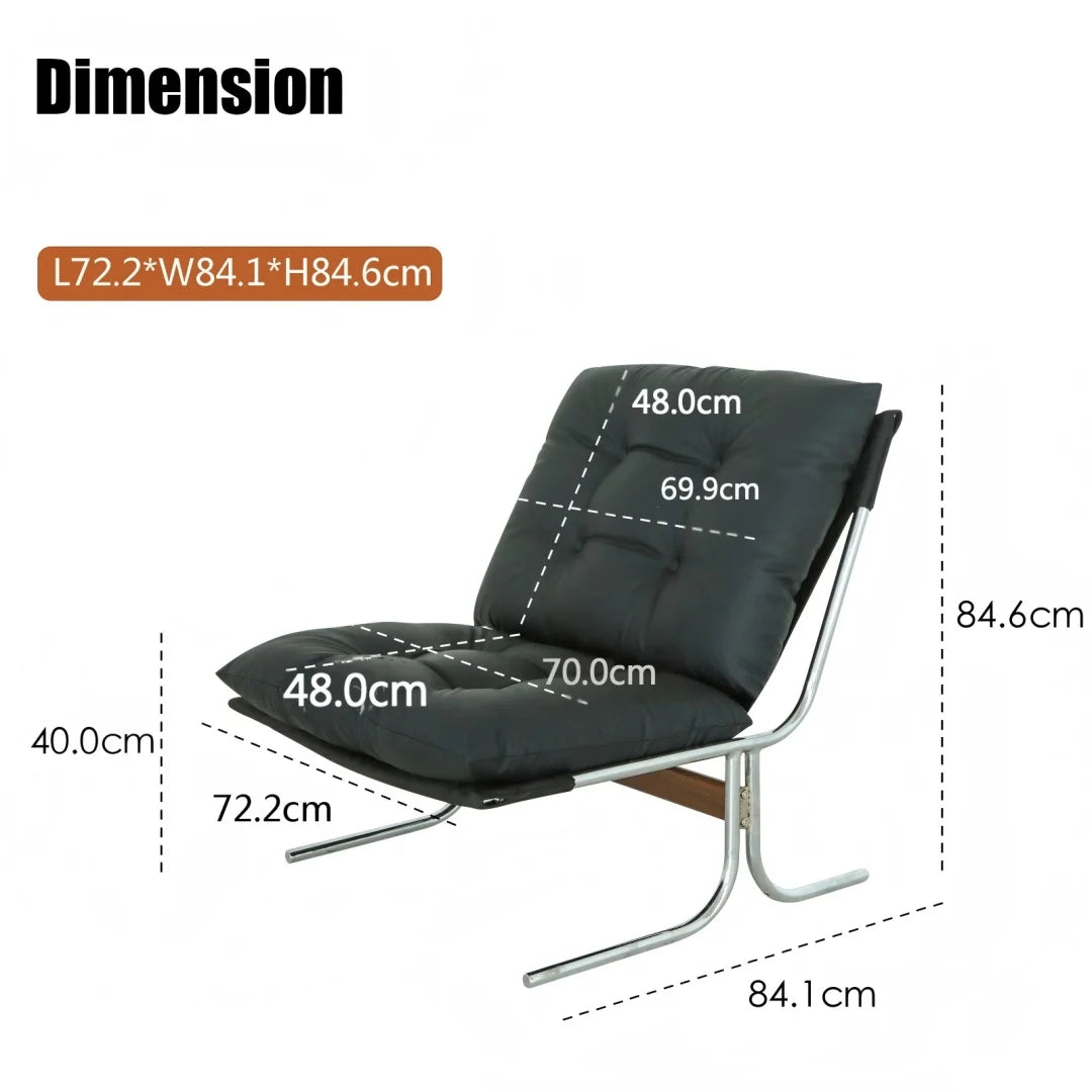 Dimensions du fauteuil pied chrome Morlaix