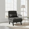 Fauteuil lit d'appoint Hoëdic gris anthracite dans un salon lumineux