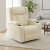Fauteuil home cinéma Carantec en simili cuir beige lin dans un salon