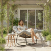 Fauteuil à bascule jardin Plouha sur une terrasse sous une pergola