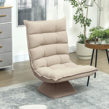 Fauteuil de sol Lourmarin beige pivotant dans un salon lumineux